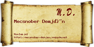 Mecsnober Demjén névjegykártya